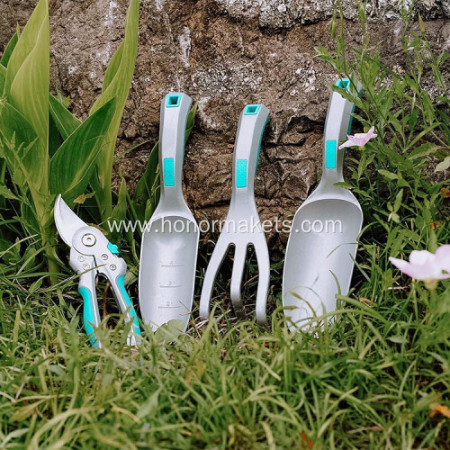 4 PCS Aluminum heavy duty garden hand tool set gardening tools and equipment for weeding digging garden tool sets kit